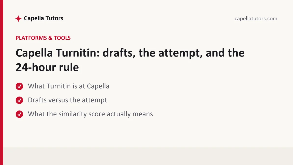Capella Turnitin: drafts, the attempt, and the 24-hour rule, a Capella FlexPath student guide, from Capella Tutors