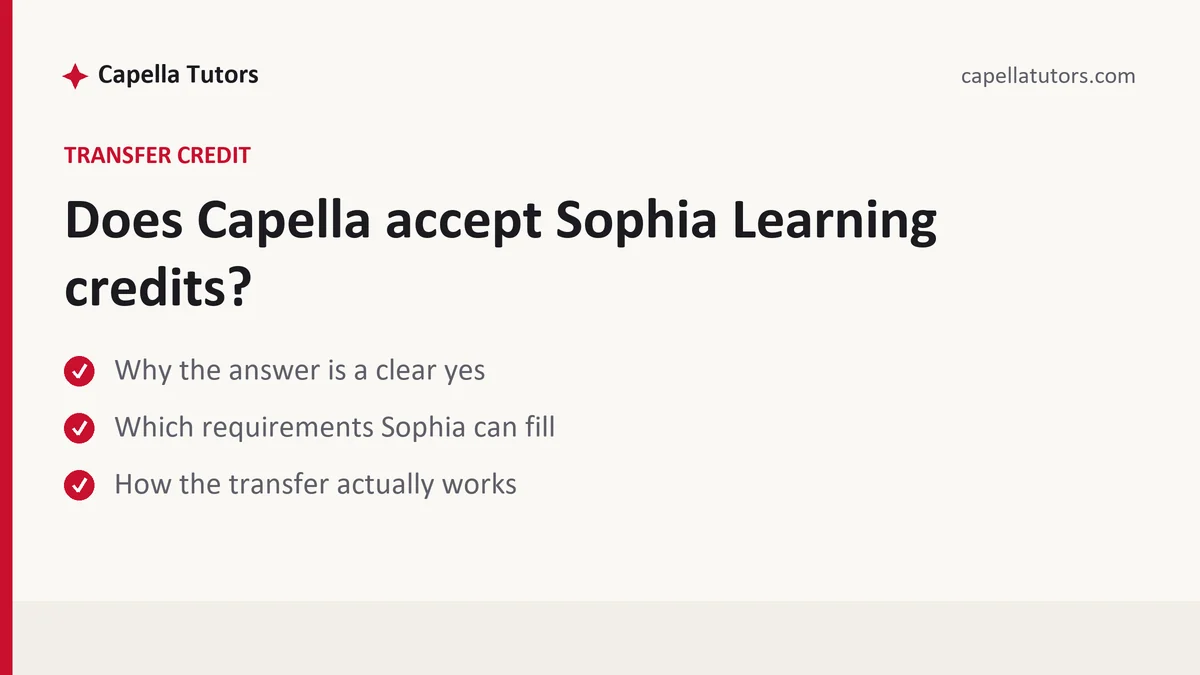 Does Capella accept Sophia Learning credits?, a Capella FlexPath student guide, from Capella Tutors